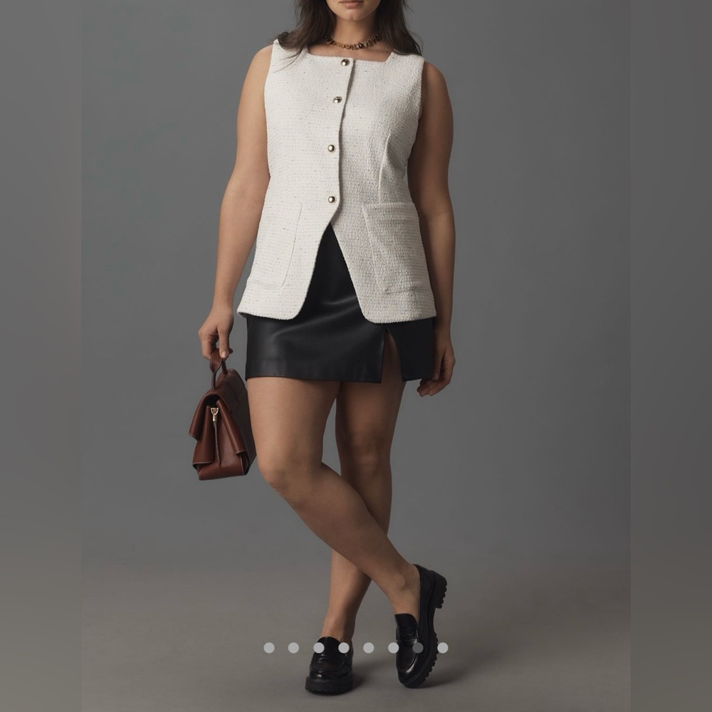 Anthropologie Maeve Square Neck Tweed Vest NWT! - Picture 15 of 16